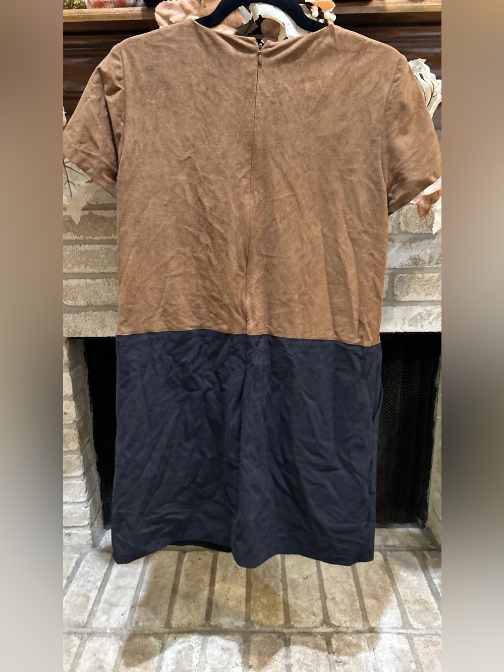 1.STATE Two-Tone Brown and Black V-Neck Trench Dress EUC - Picture 4 of 4